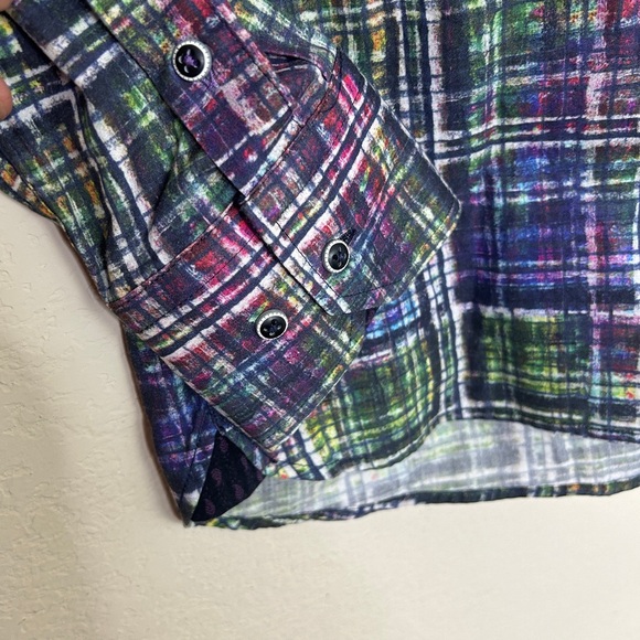 Luchiano Visconti Limited Edition Mens Multi-Color Button Down | Sz L - Picture 4 of 6